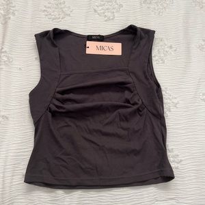 Micas Square ruched tank top size Large